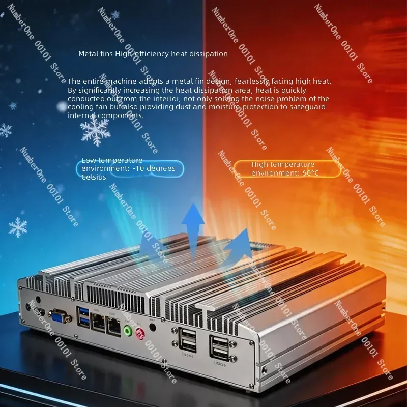 Model Industrial Control Host Computer Fanless Wiring Low Power Temperature Control Screen Visual Inspection Fully Enclosed