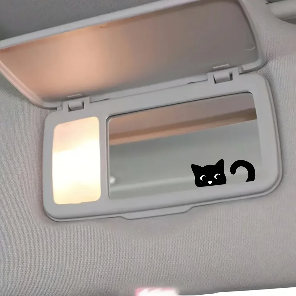 5 шт./компл. черный кот, мотоцикл, автомобильная наклейка, уникальный солнцезащитный козырек, стильный аксессуар для украшения автомобиля для любителей домашних животных