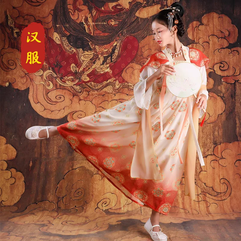 Dunhuang-vestido de rendimiento de Feitian para niña, falda Ru, Hanfu de estilo chino, disfraz antiguo, novedad de 2024