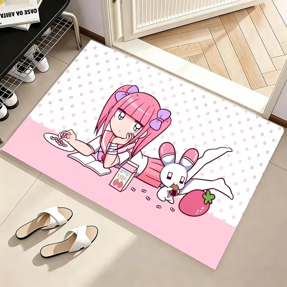 Floor Mat  Floor Mat Cozy Flannel Soft Thick Non-Slip Mat For Living Room Bedroom Kitchen Decor Rugs M-Menhera ChanS