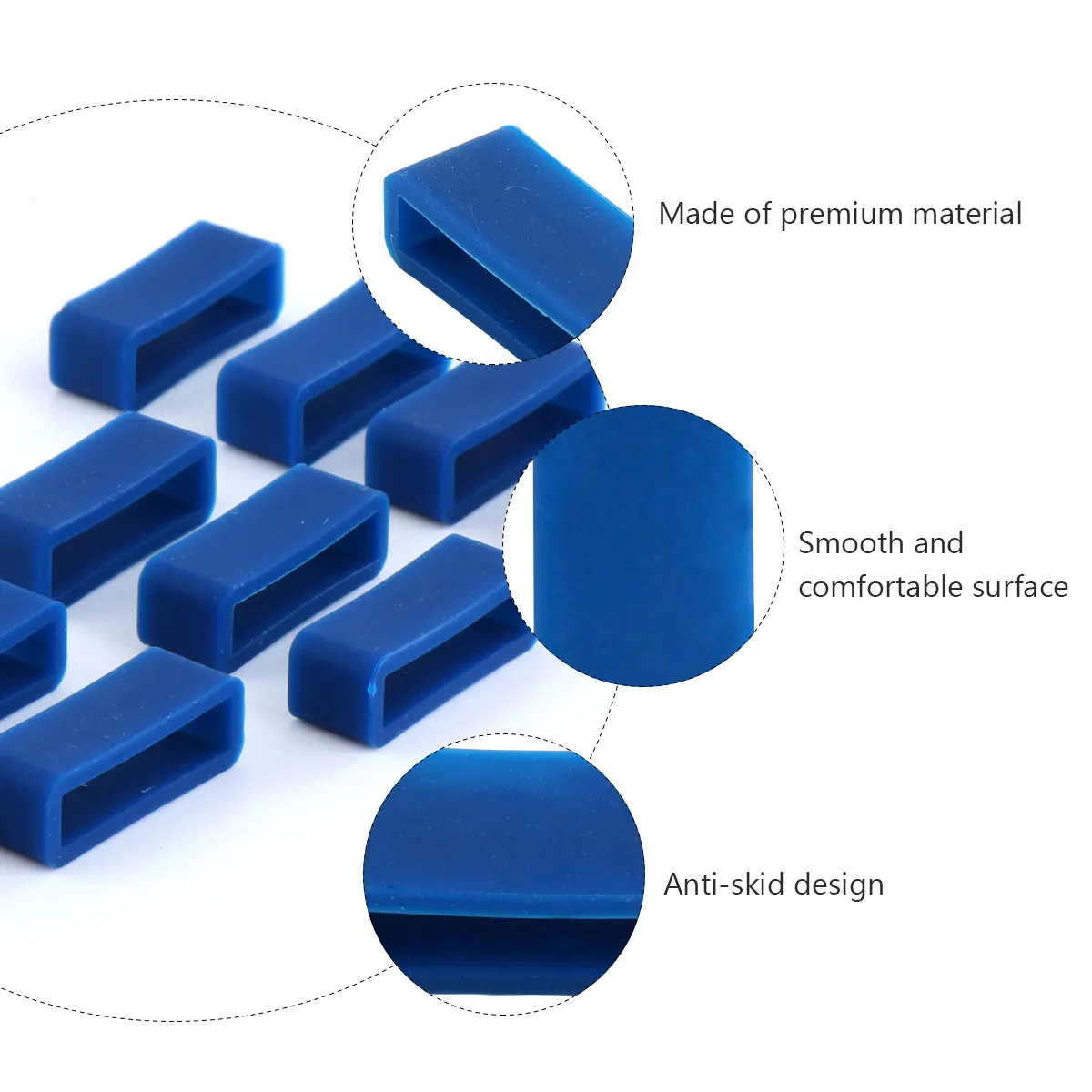 

11pcs Silicone Band Loops Replacement Durable Watch Strap Keeper Anti Skid Easy Install Repair Fork Included Watch