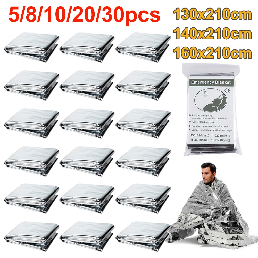 Emergency Blanket Outdoor Survive First Aid Military Rescue Kit Windproof Waterproof Foil Thermal Blanket Camping Blanket