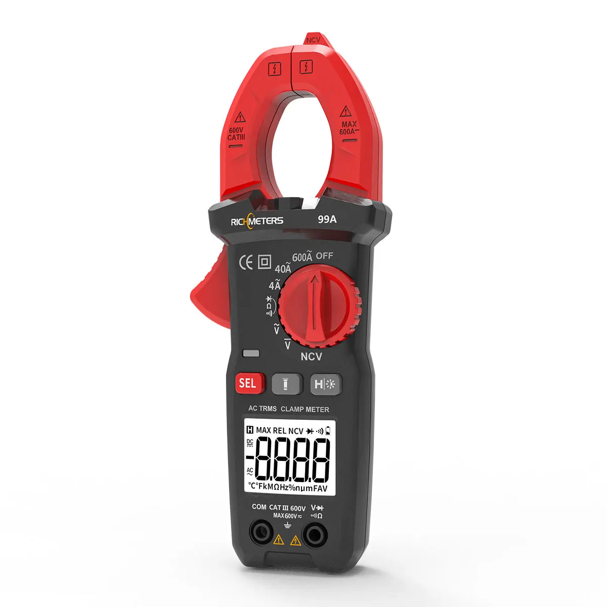 RICHMETERS RM99A Digital Clamp Meter 4000 Counts Flash Light Back Light Ampere Current Clamp ELECTRICAL