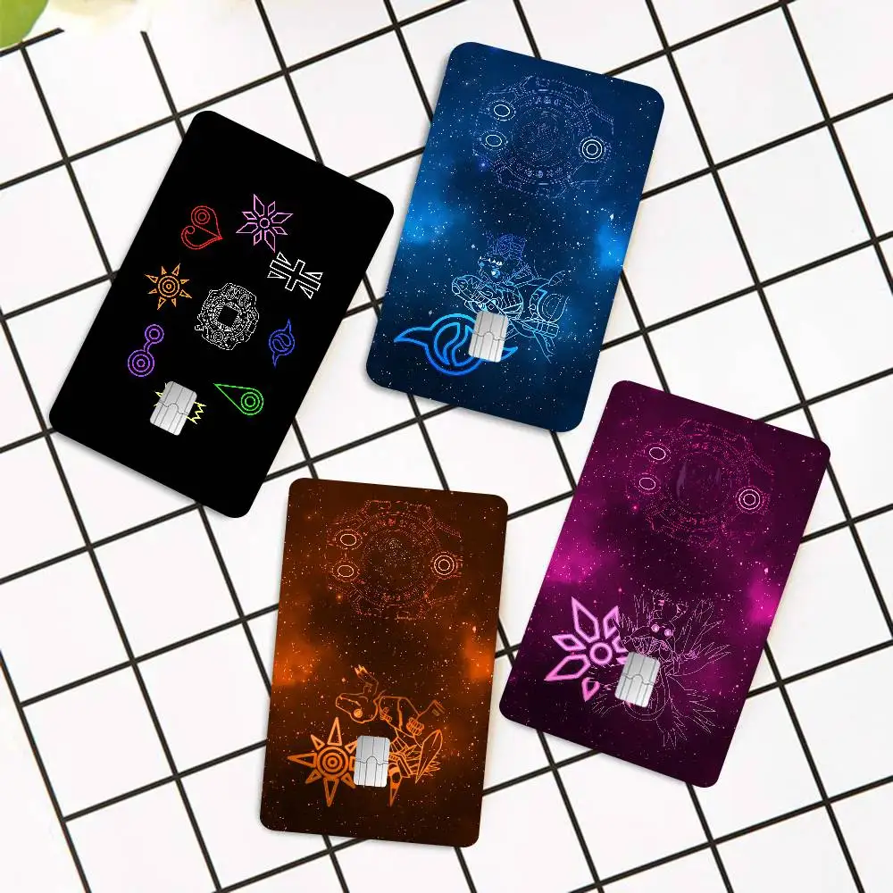 Anime D-Digimon Cartoon Credit Card Skin Stickers for Bank Card Bus Metro Card Sticker Waterproof Women Gift