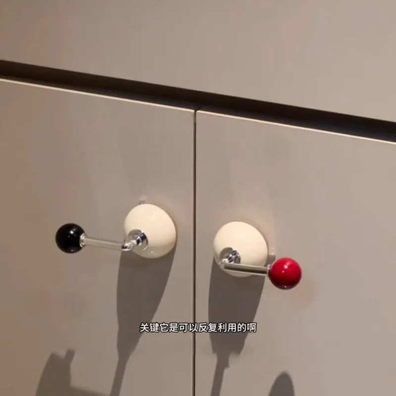Dopamine Color Cabinet Handle,Punch-Free Suction Cup Door Pull,Multifunctional Non-Mark Grip for Wardrobe Kitchen Cabinet Fridge