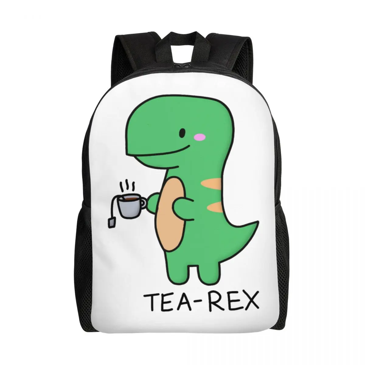 Custom Cute Tea T-Rex Baby Backpacks for Women Men College School Student Bookbag Fits 15 Inch Laptop Dino Dinosaur Bags