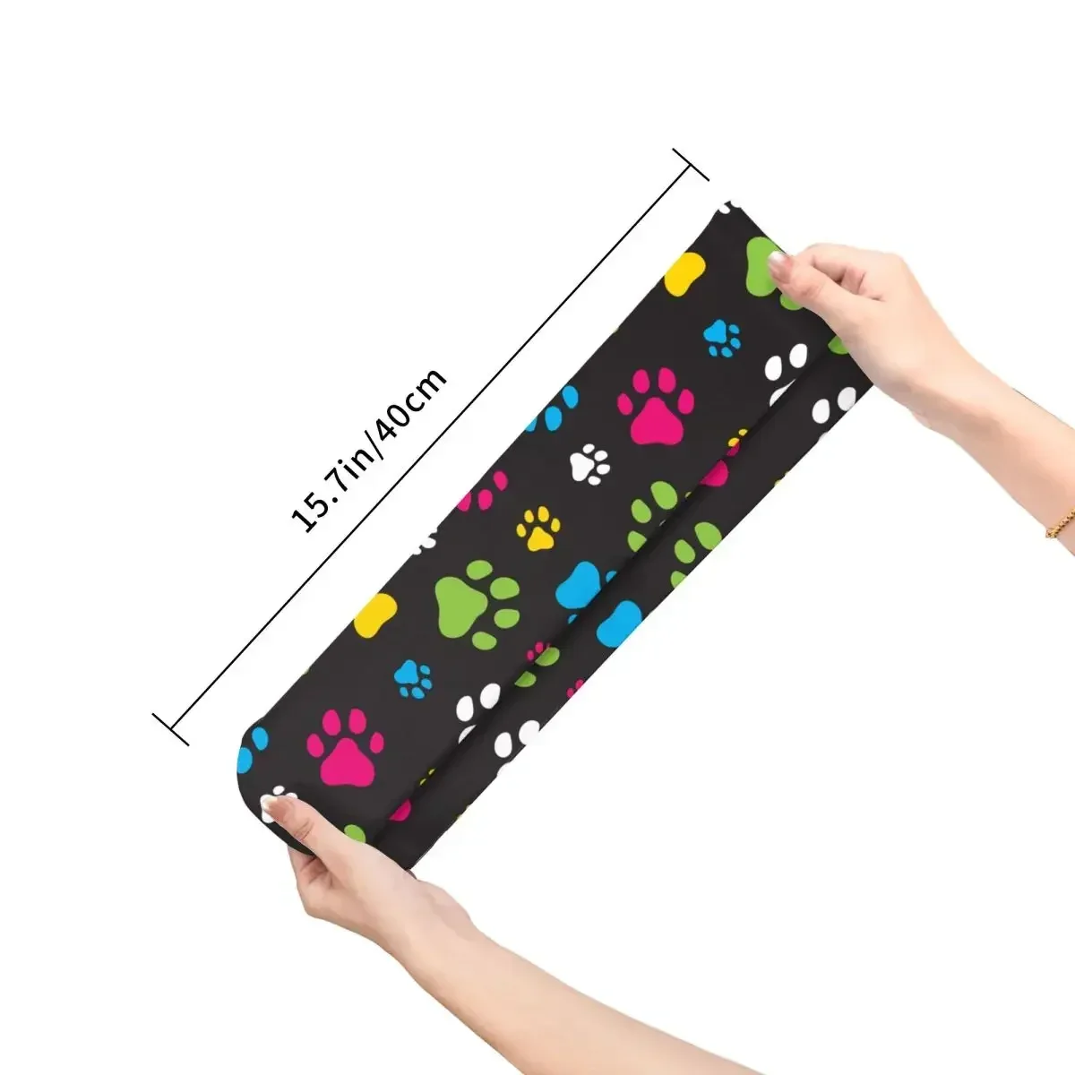 Funny Colorful Dog Paw Animal Foot Prints Woman Socks 2023 Female Bike Sock