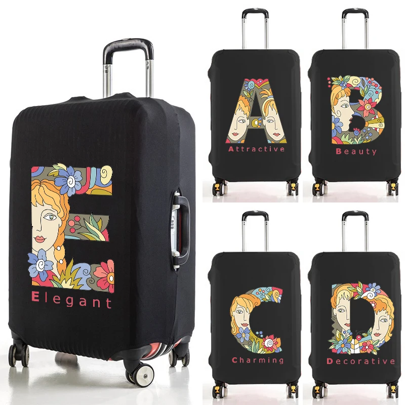 

Creative Letter Print Luggage Cover Thicker Protective Cover Removeable Luggage Cover Suitable for 18-32 Inch Travel Accessories