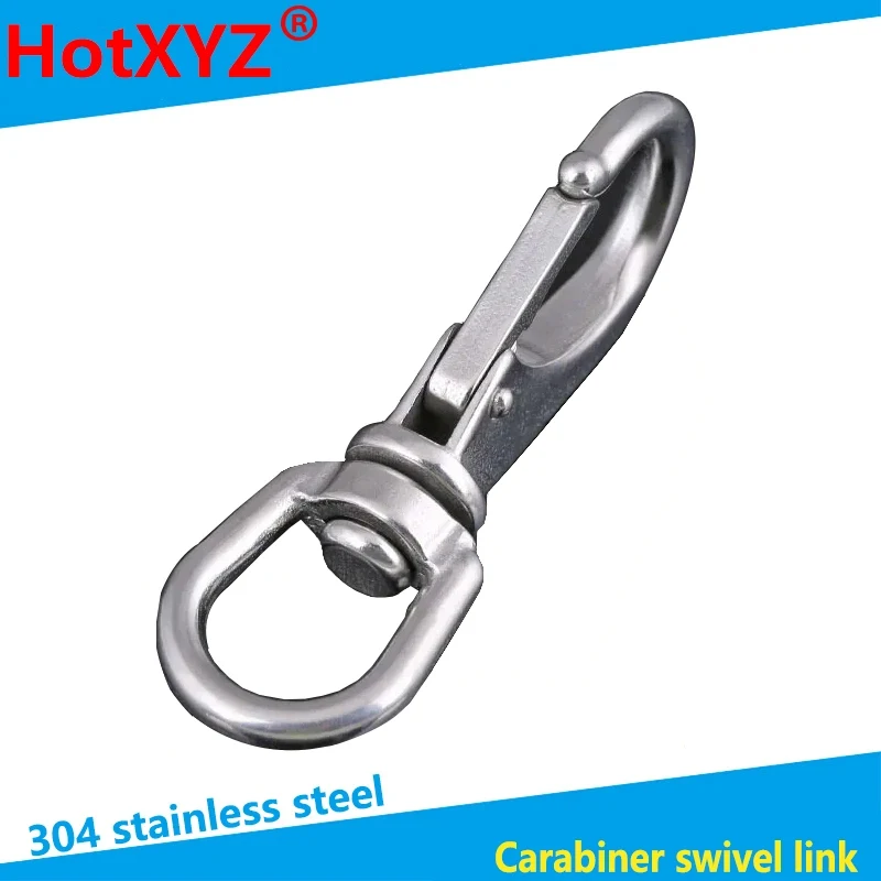 304 stainless steel universal hook rotating ring chain buckle universal spring buckle dog chain fitting joint  1Pcs