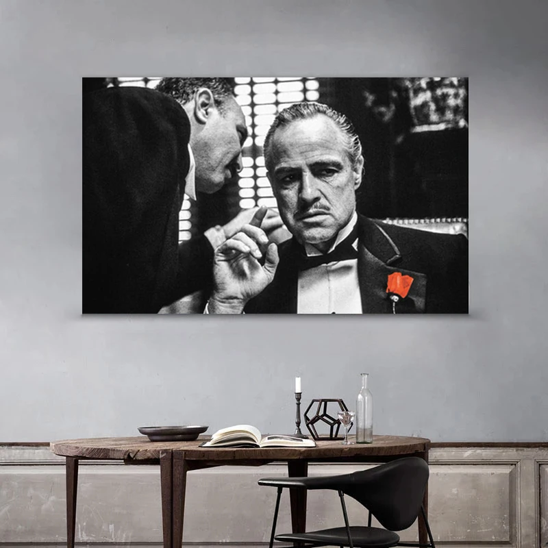 الفيلم الكلاسيكي العراب المافيا فيلم فيتو كورليون آل باتشينو حائط لوح رسم ديكور فني للمنزل HD جماليات مطبوعة