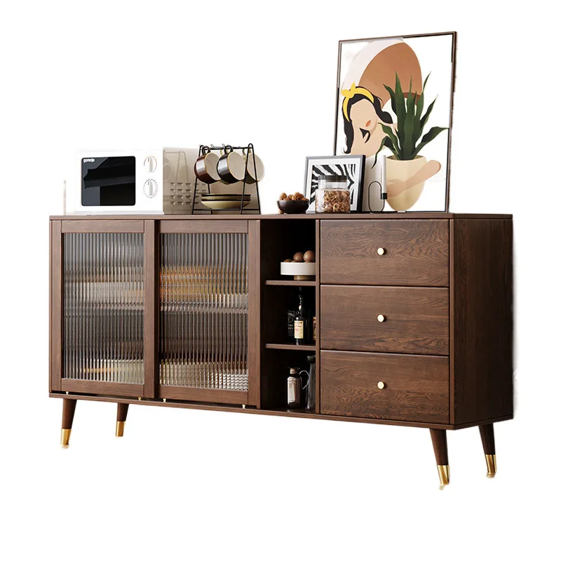 

New Chinese style modern simple storage restaurant high cabinet tea cabinet solid wood dining side household multi-function