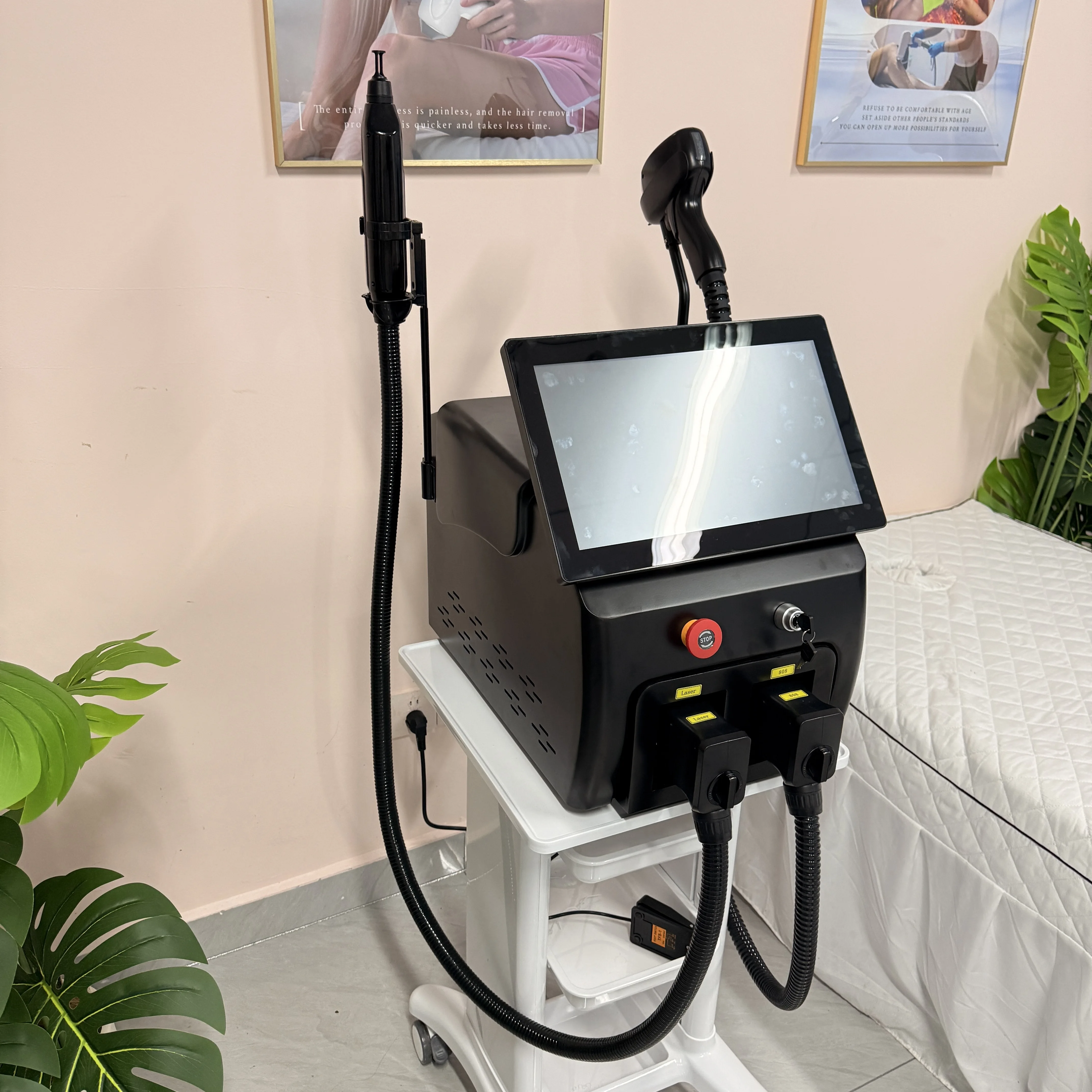 عالية الطاقة ديود ليزر 755NM 808NM 1064NM 3 أطوال موجية 4000 واط آلة إزالة الشعر تبريد الرأس غير مؤلم للأبد لنزع الشعر آمنة #6