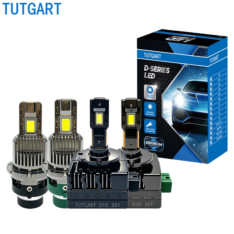 TUTGART LED XENON D1S D2S D3S D4S Car Headlight 45W 6000K Bright White LED Upgrade High Low Beam 1:1 Xenon HID Lamp Size