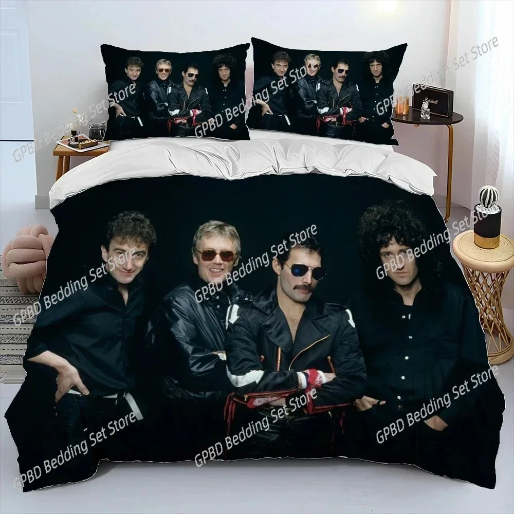 

3D Print Freddie Mercury Queen-Rock-Band Comfortable Duvet Cover Pillowcase Bedding Set Children Bedroom Decoration Home Textile
