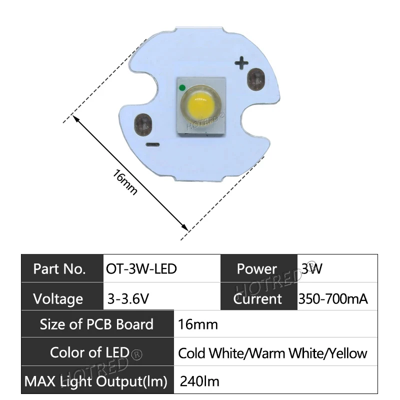 50pcs 3W SemiLeds High Power LED Chip light Diode emitter Cold White Warm White Yellow Ameber with 16mm board Grow Light Source