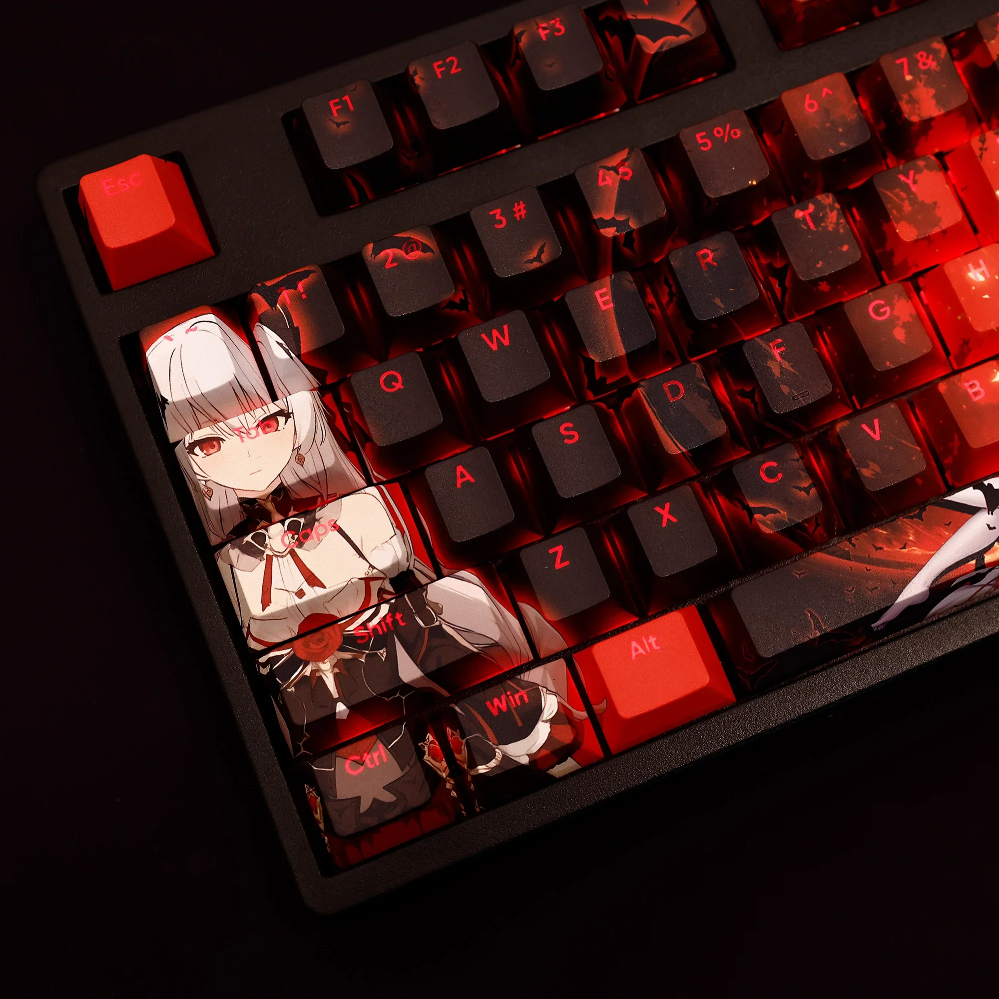 

108Keys/Set Honkai Impact 3 Theresa Apocalypse Under The Moon PBT Keycaps Games Key Caps Cherry Height for Mechanical Keyboards