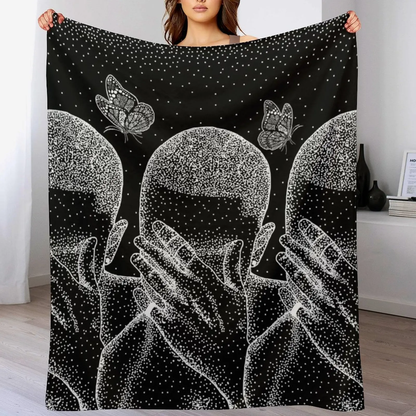 

blond frank mandala Throw Blanket Single Designers Loose Picnic Blankets