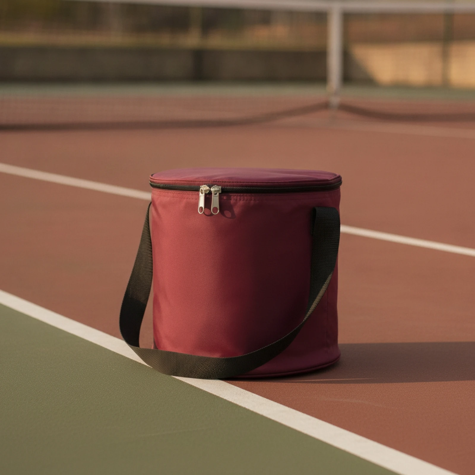 ショルダーストラップ付きスポーツ収納バッグ-ジッパー付き多目的円筒形ギアバッグ-アスリート、ジム用-ポータブル-軽量