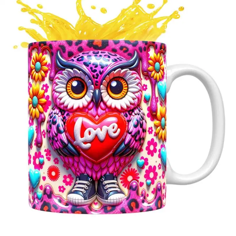 Owl Coffee Mug Animal Pattern Ceramic Cups Tea Milk Coffee Cups Cartoon Animal Ceramic Water Cup Offee Milk Mugs Fruit Juice Cup