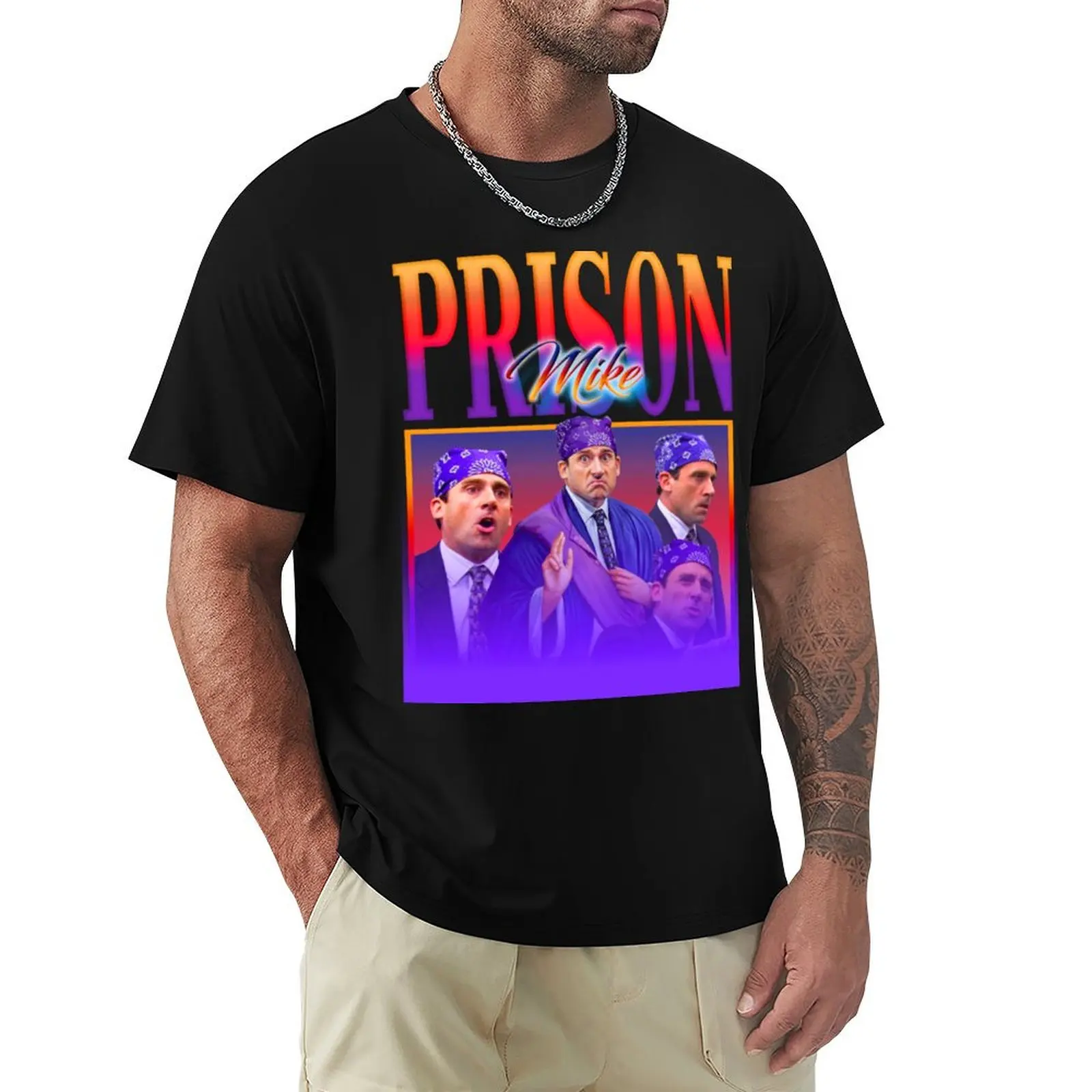 The Office prison mike T-Shirt Running Gym Short Sleeve Sports Tee