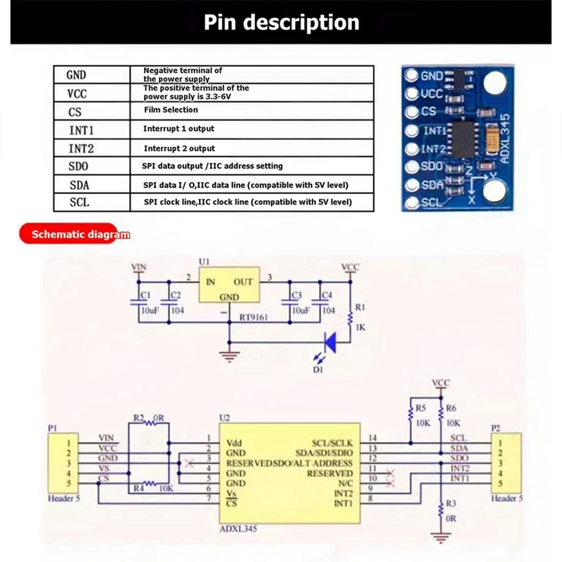 Super Sale GY-291 ADXL345 Digital Three-Axis Acceleration of Tilt Sensor Module IIC/SPI Accelerometer Breakout Board