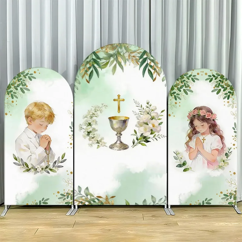 

Arch Backdrop Cover Single Side Boho Rainbow Beige Party Decoration Photo Booth Background Event Supplies Celebration Props Room