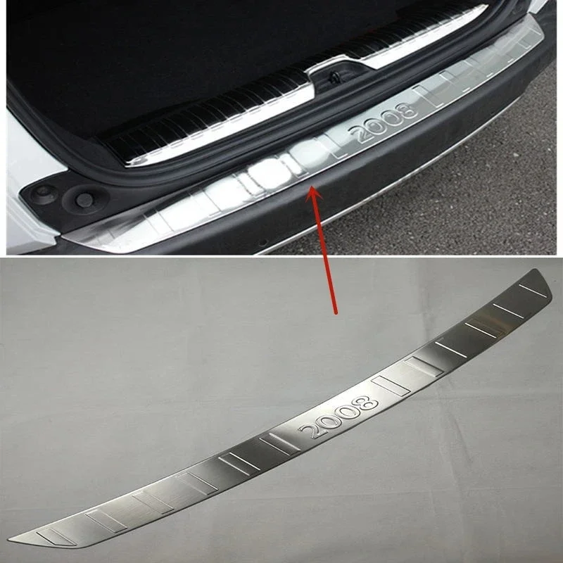 

High-quality Stainless Steel For Peugeot 2008 2014-2019 Trunk Threshold Guard Plate Anti-scratch Protection Car Accessories