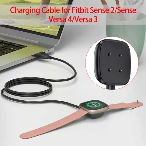 Kabel ładowarki do Fitbit Versa 4/Sense/Versa 3/Sense 2 wymiana Smartwatch ładowarka stacja dokująca Adapter stojak na dane kabel ładujący