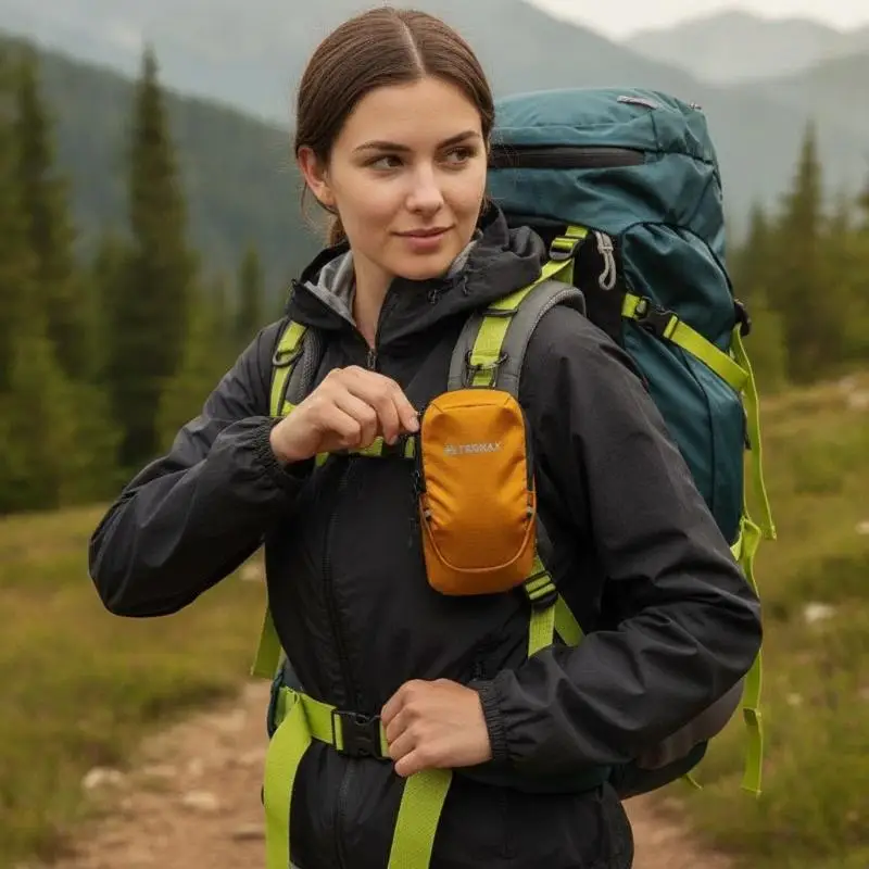 Bolsa de brazo para actividades al aire libre, apta para todas las estaciones, con correa para mochila, impermeable, resistente y duradera, para guardar el teléfono y la botella de agua, ideal para senderismo, correr y acampar en invierno.