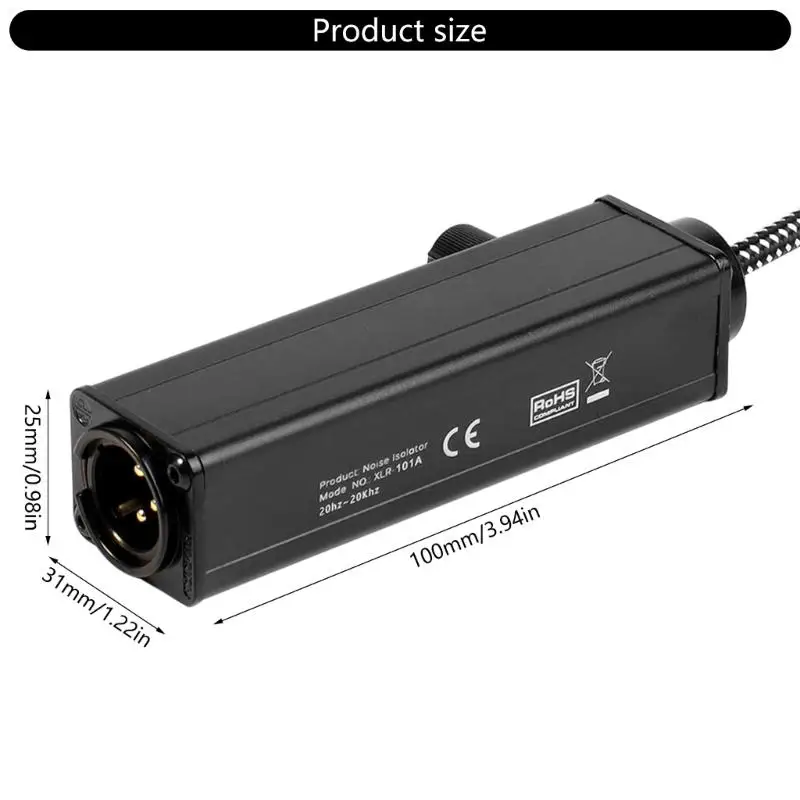 Kiểm soát đầu ra cân bằng Bộ chuyển đổi âm thanh 3,5mm Bộ cách ly mặt đất