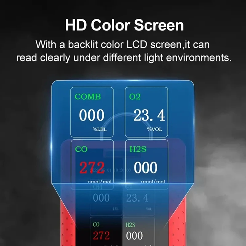 DR850 4 en 1 detector de gas múltiple portátil IP65 medidor de fuga de gas impermeable para O2/CO/H2S/COMB