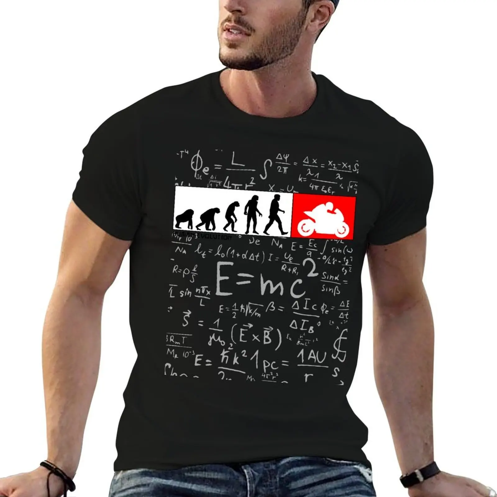 Human Evolution Superbike T-Shirt Basic All Season Solid T-Shirt