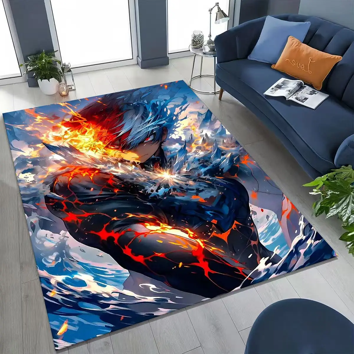 2026 New Anime My Hero Academia Deku Katsuki Cartoon Rug for Bedroom Living Room Sofa Home Doormat Decor,Kids Non-slip Floor Mat