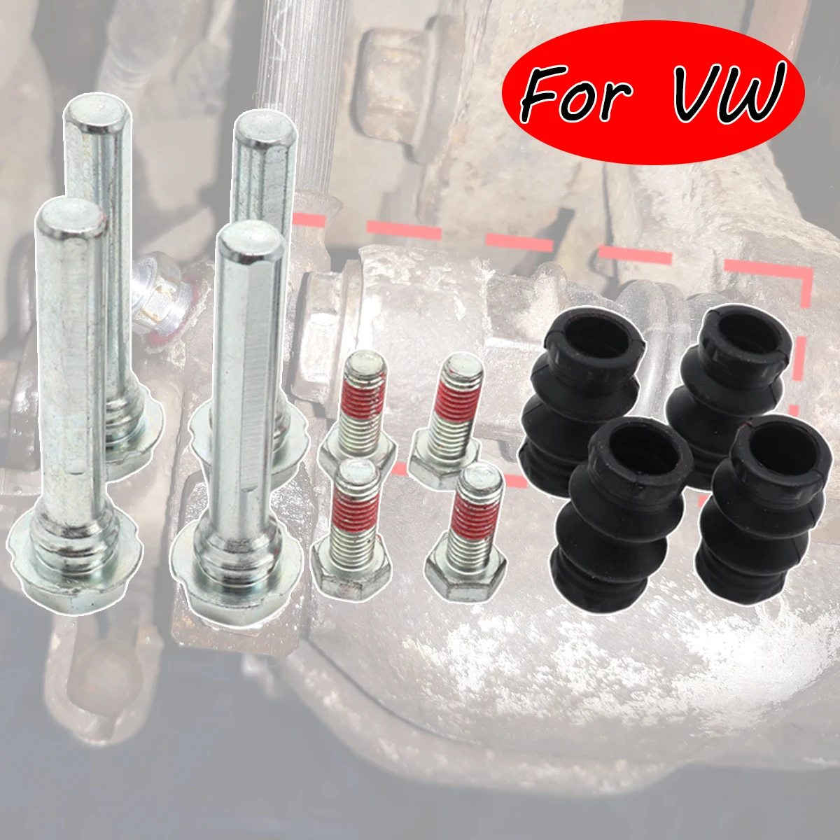 

For VW TRANSPORTER T5 PASSAT B5 POLO 9N 9A 6R 6C BORA 1J Brake Caliper Cylinder Slider Guide Pin Bushing Boot Seal Rebuild Kits
