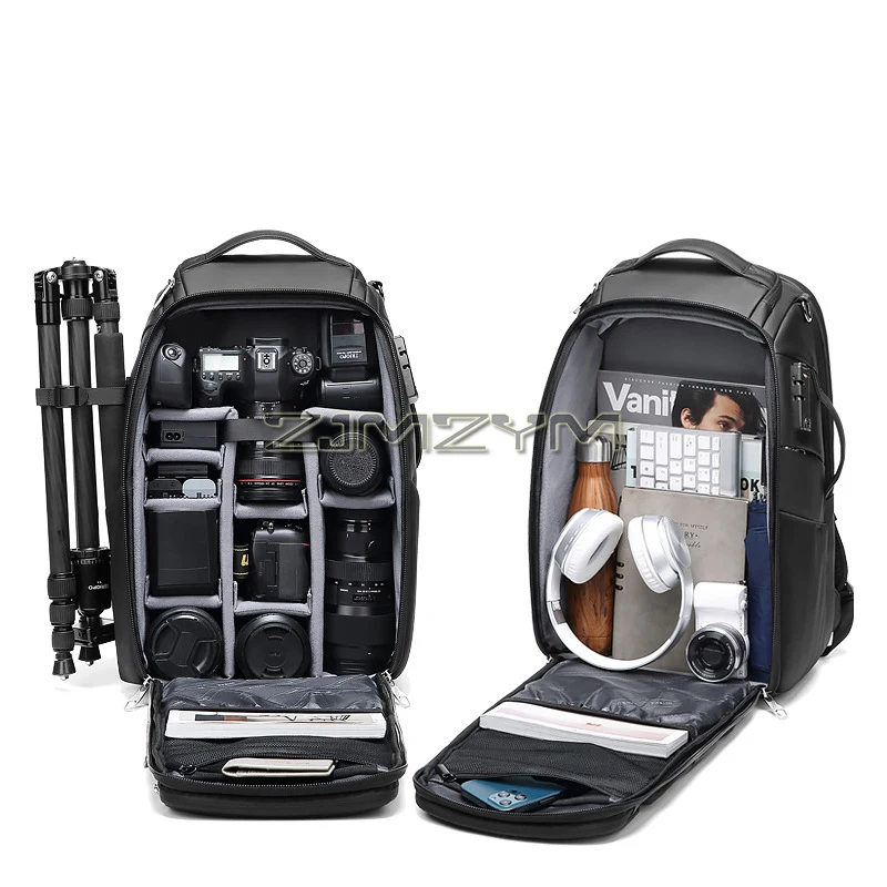 Camera Backpack Bag with Lock Professional for DSLR/SLR Mirrorless Camera, Tripods, 17'' Laptops, Waterproof, Camera Case