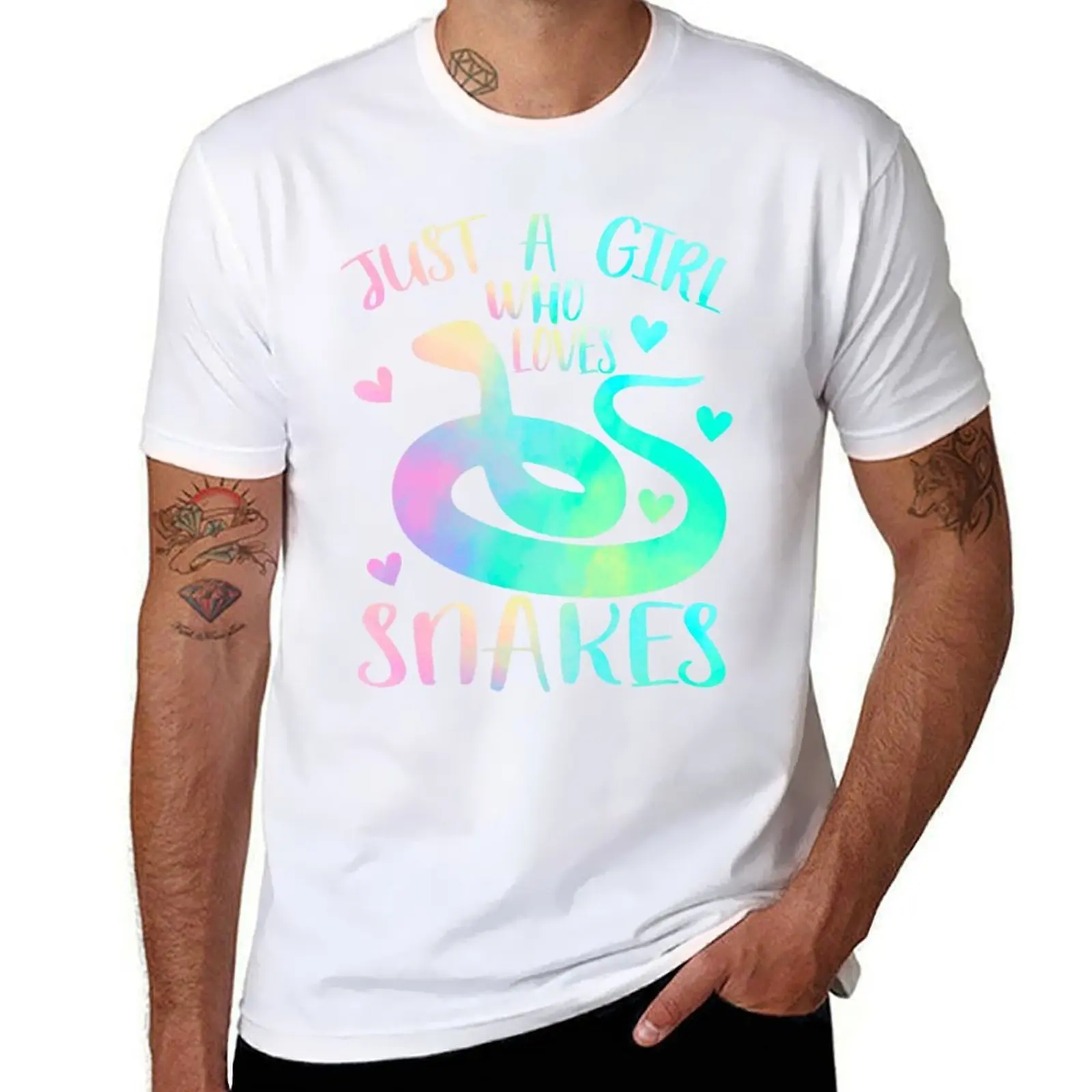 Just a Girl who loves Snakes T-Shirt man graphic t shirt t shirts for man cotton T-Shirt