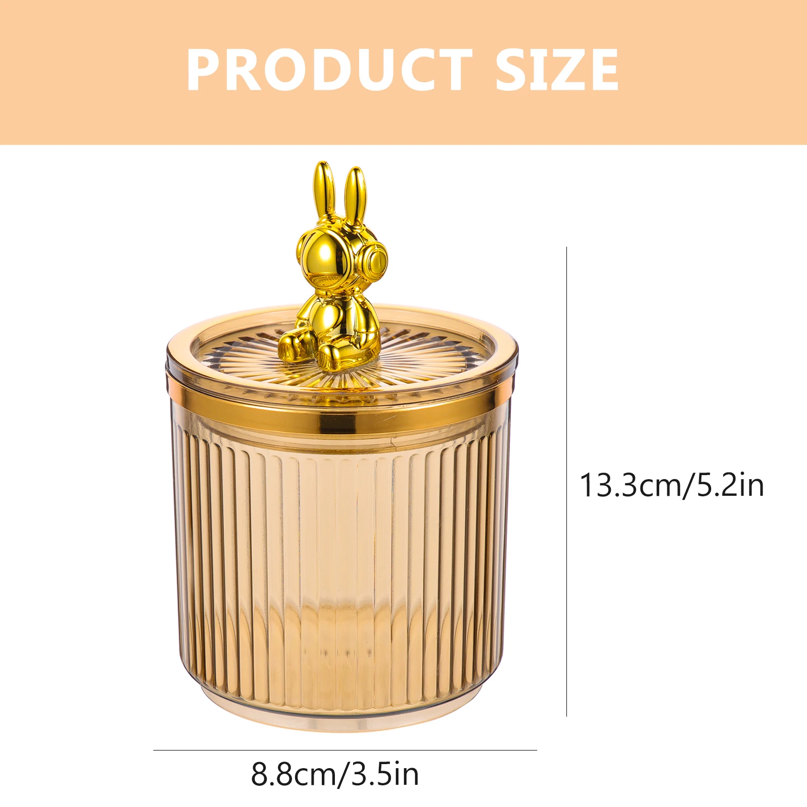 Creative Space Rabbit Acrylic Storage Jar Transparent Household Organizer Bathroom Vanity Decorative Canister For Cotton Pads