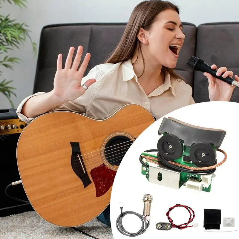 

Guitar Pickup Folklore Guitar Adjustable Pickup System Preamplifier Guitar Preamp Tool High-Fidelity Volume Tone Tuner Kit For