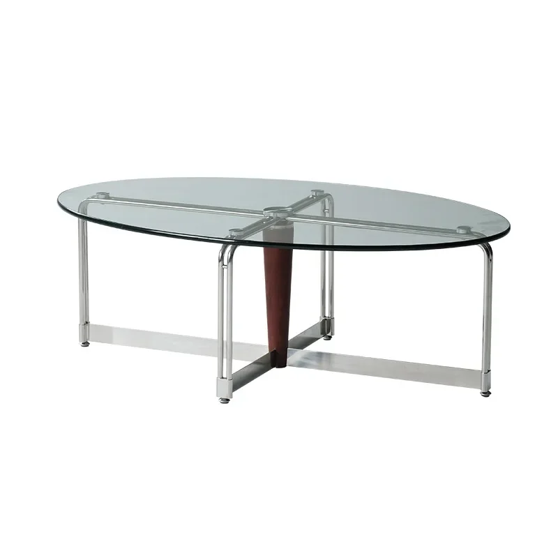 Coffee table living room household simple light luxury creative oval glass table