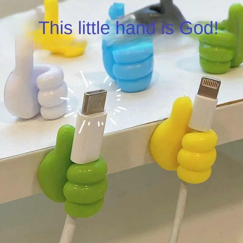 Thumb Cord Manager Hook Hub Creative&Cute Data Cable Storage Fixation Non-marking Non-punching Sticky Hook Organizador Cables