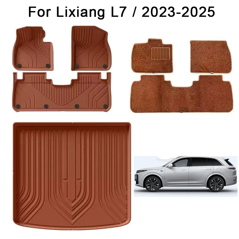 

Оптовые автомобильные коврики для Lixiang L7 2023 2024 2025 Водонепроницаемые нескользящие коврики для ног TPE Автомобильный ковер Черные напольные вкладыши Коврики в багажник