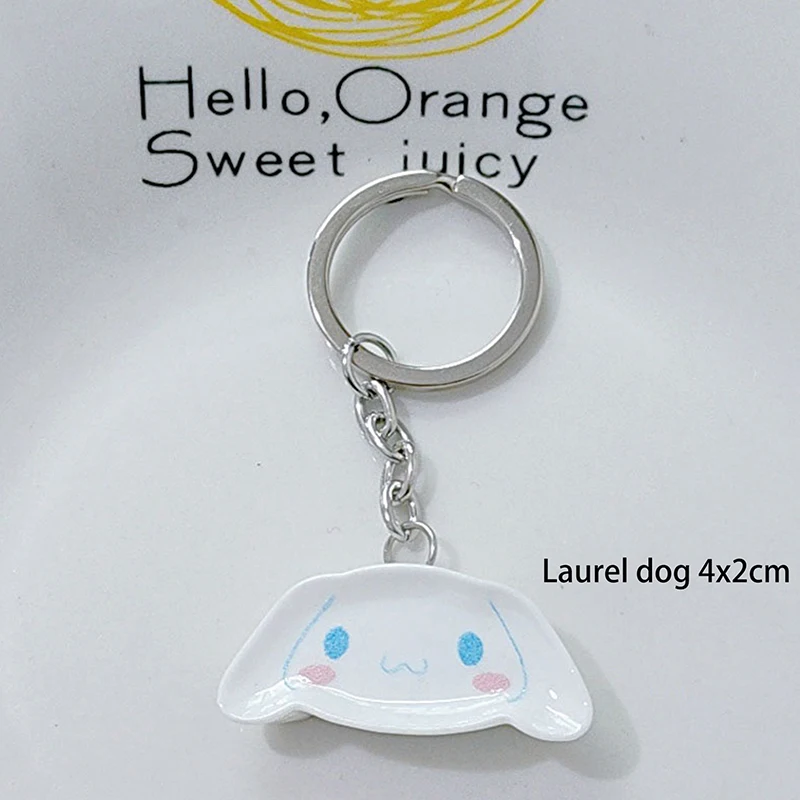 Sanrio Hello Kitty Keychain Anime Kawaii Cute Makeup Mirror Cartoon Sliding Cover Portable Small Round Mirror Gifts for Girls