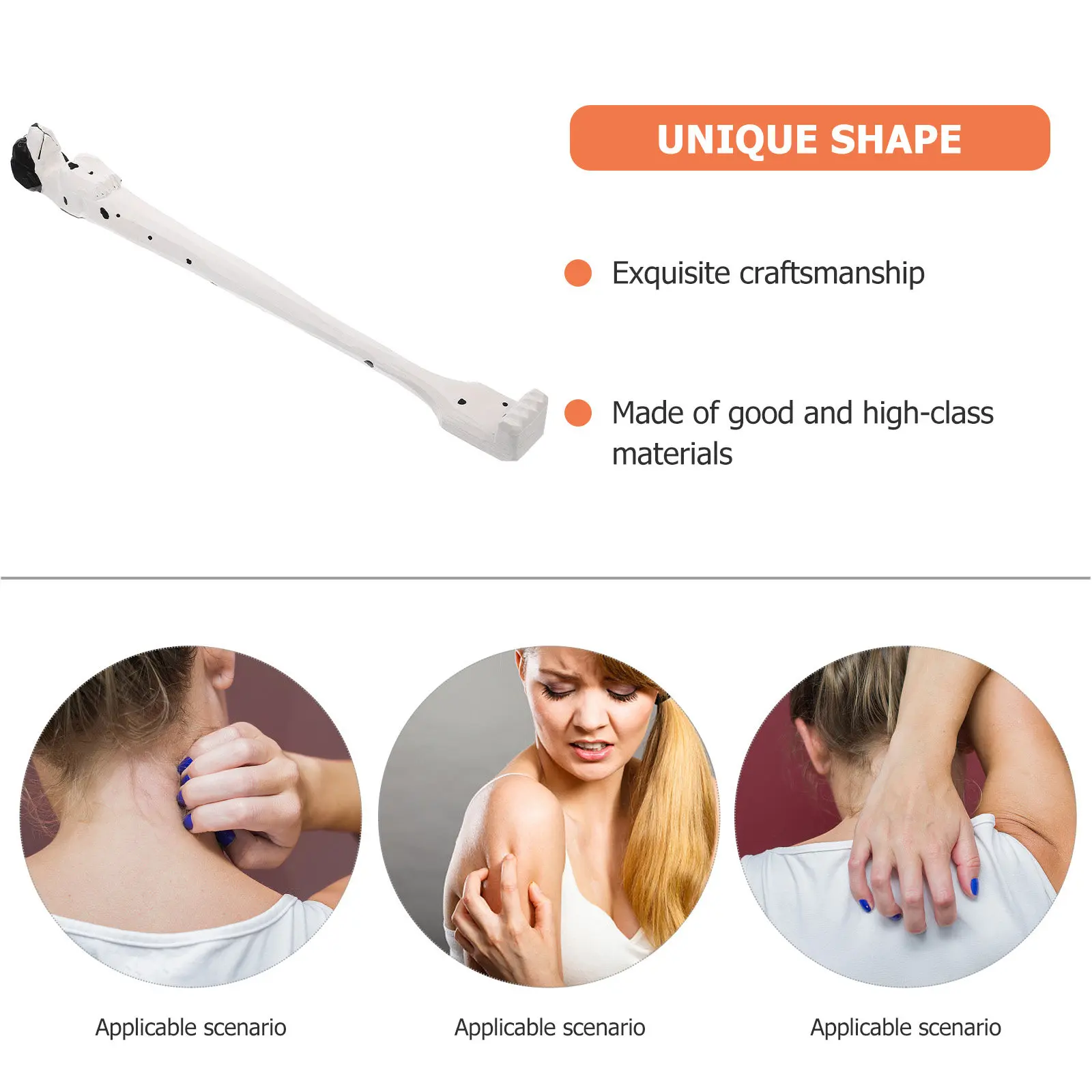 Back Scratcher Wood Carved Animal Design Portable Body Scratching Tool Long Handle Back Itching Relief Tool Massager for Adults view 6