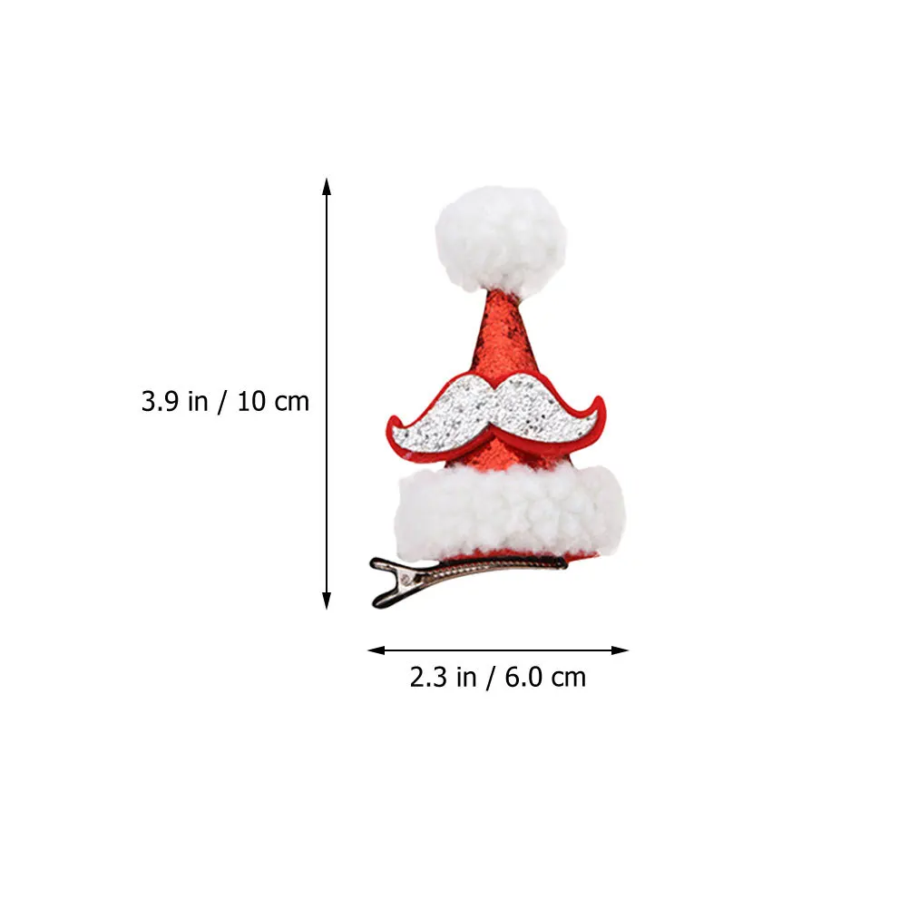 6 szt. Świątecznych spinek do włosów, ozdobne spinki w kształcie czapek dla dziewczynek, idealne na prezenty świąteczne, urodziny, imprezy i Nowy Rok.