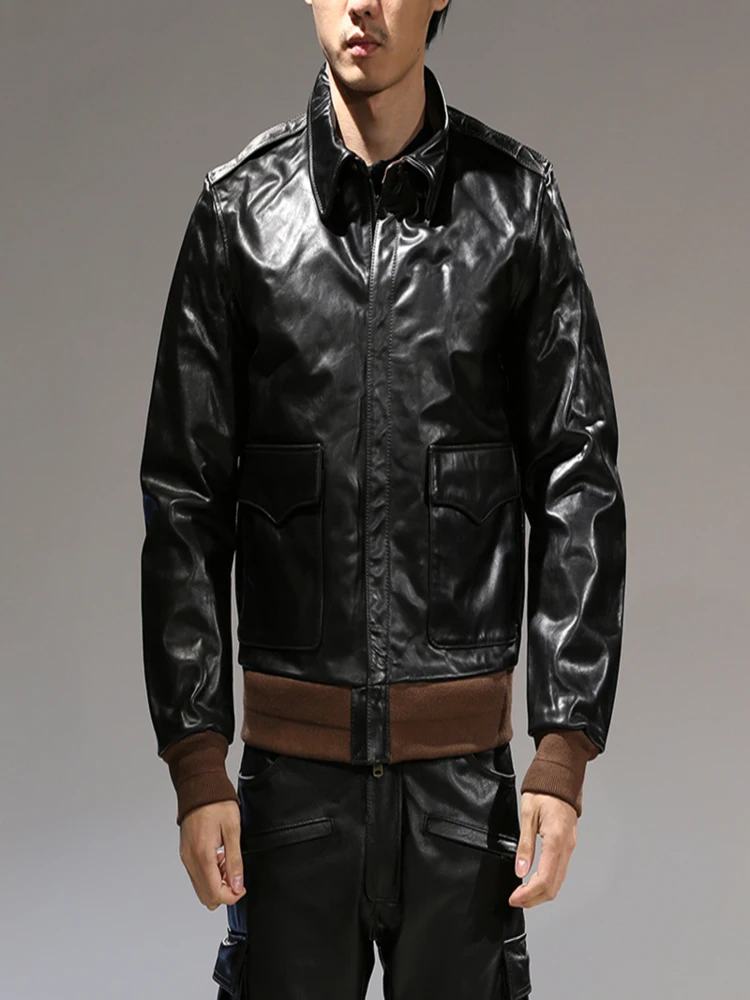 

H650 Asian Size Super Top Quality Heavy Genuine Japan Teacore Horse Leather Slim Classic Horsehide Stylish Rider Jacket