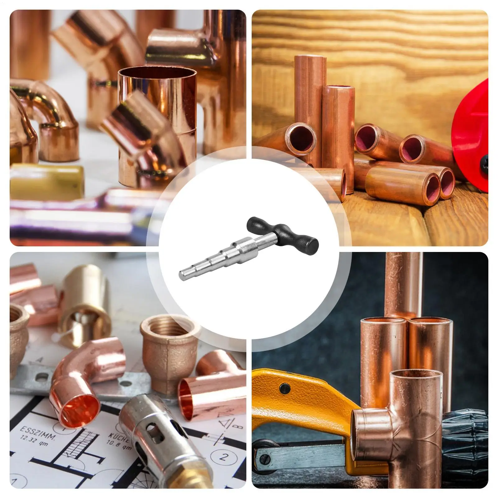 

Copper Pipe Expander Tool T Shape Tubing Expansion Tool Manual Pipe Expander For HVAC Refrigeration Air Conditioner Underfloor
