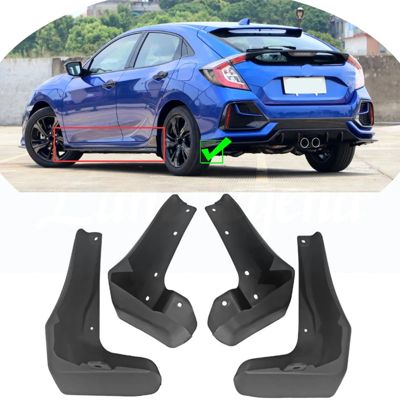 Set For Honda Civic Hatchback Hatch Type R 2016 - 2021 Mud Flaps Splash Guards Mudguards Fender Cover 2017 2018 2019 2020