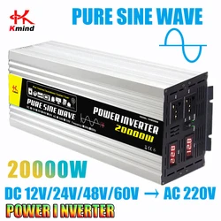 Pure Sine Wave Power Inverter 4000W DC 12V 24V 48V 60V to AC 220V Peak 20000W Inversor 12 V 220 V Convertor for Air Conditioner