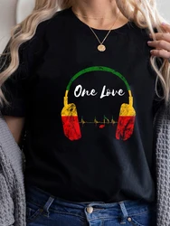 One Love Reggae Music Unisex Sweatshirt Round Neck Pure t-shirts Youth Pattern t-shirt Round neck printing womens t shirts