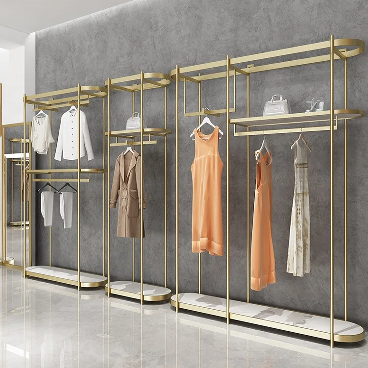 

Boutique Clothing Store Display Stand Decoration Metal Rack For Clothes Shop